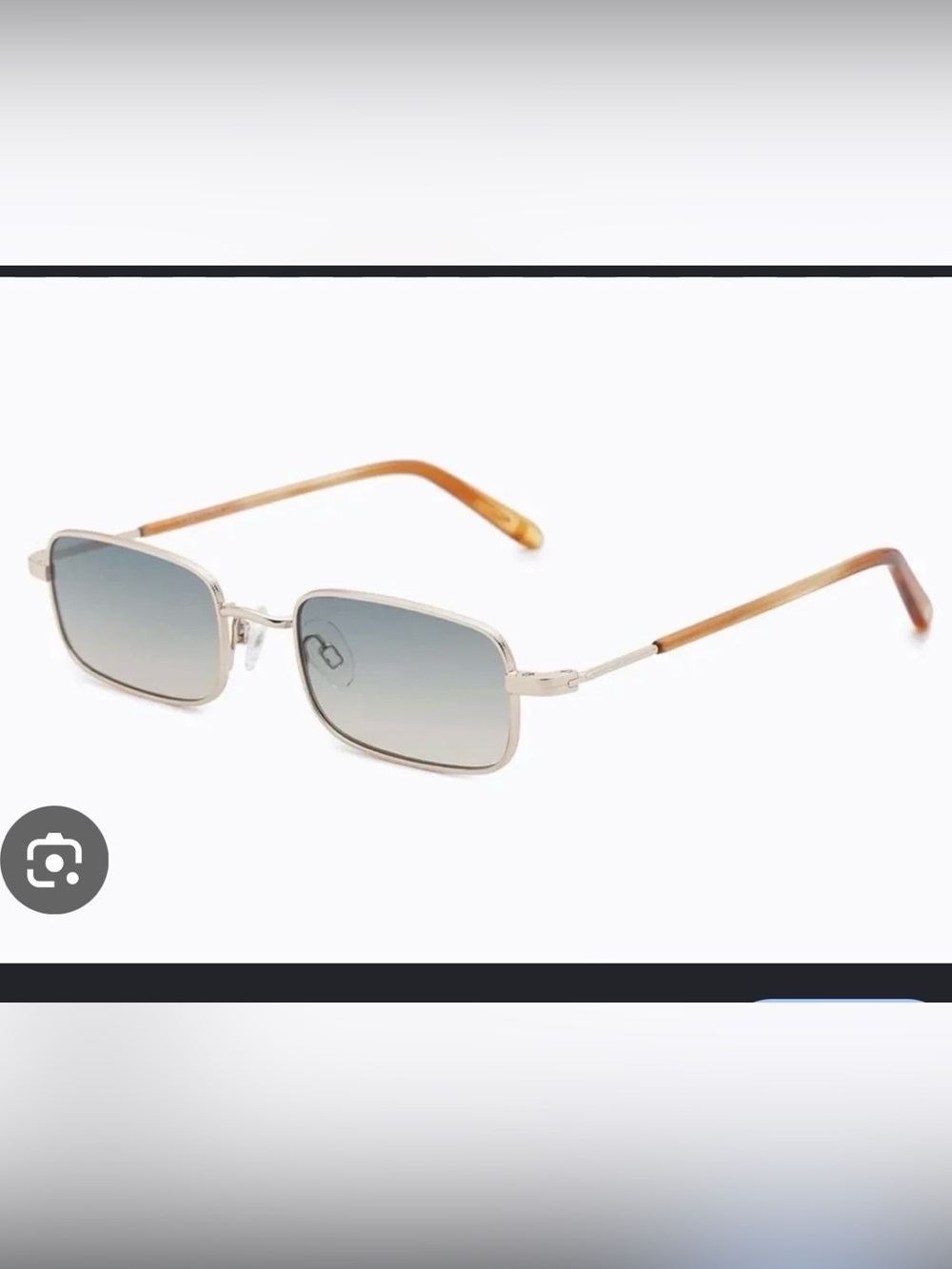 Carolina Lemke Gold Frame “Tate” Sunglasses - Silver Gradient Lenses